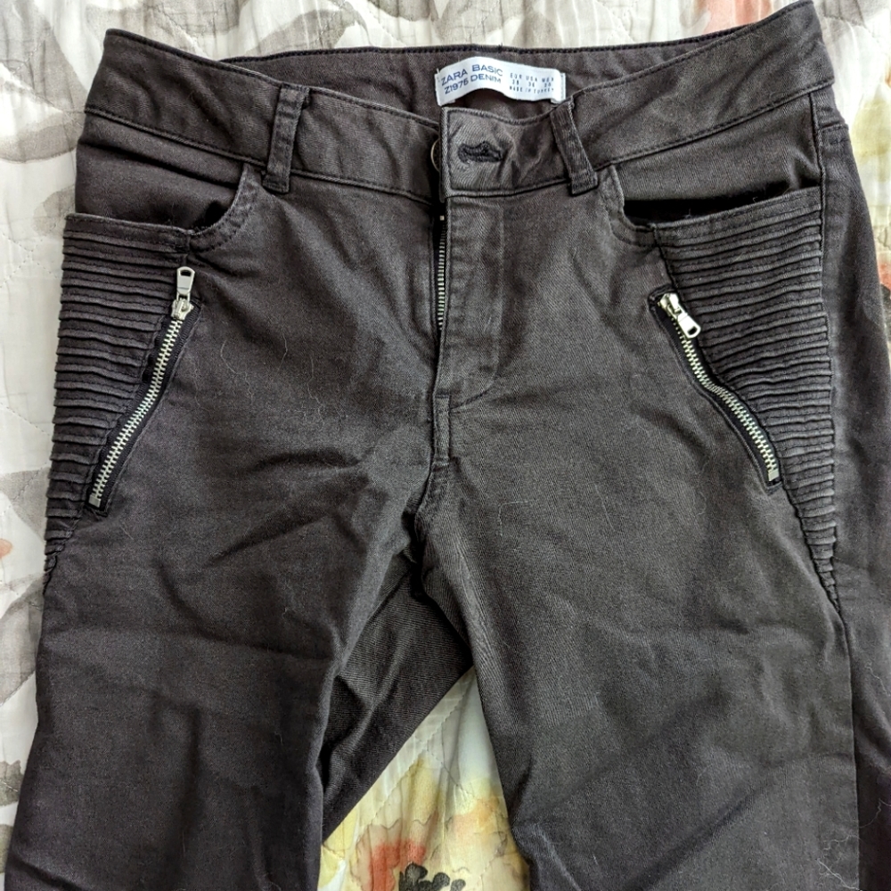 Zara basic moto skinny jeans